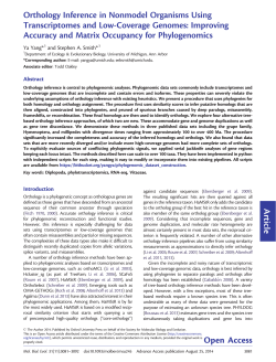 Article Orthology Inference in Nonmodel