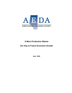 A More Productive Alberta - Alberta Economic Development and Trade