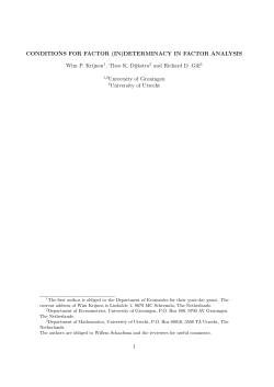 CONDITIONS FOR FACTOR (IN)DETERMINACY IN FACTOR