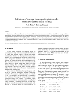 Initiation of damage in composite plates under transverse central
