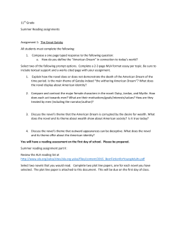 11th Grade Summer Reading assignments Assignment 1: The Great