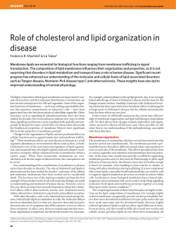 Role of cholesterol and lipid organization in disease