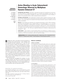 Active Bleeding in Acute Subarachnoid Hemorrhage Observed by