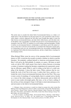 Observations on the Nature and Culture of