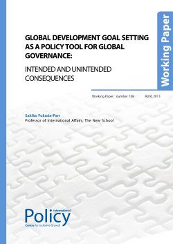 global development goal setting as a policy tool for global