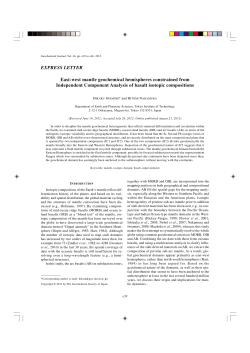 EXPRESS LETTER East-west mantle geochemical hemispheres