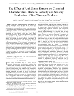 The Effect of Arak Stems Extracts on Chemical Characteristics