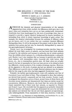 THE MELANINS. I. STUDIES OF THE HAIR PIGMENTS