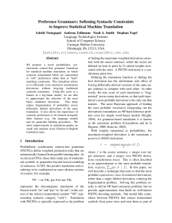 Preference Grammars: Softening Syntactic Constraints