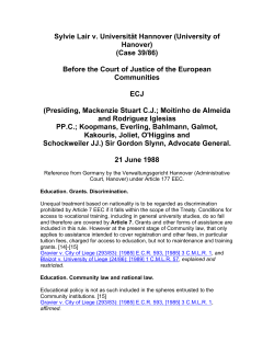 Sylvie Lair v. Universit&auml;t Hannover (University of Hanover)