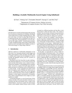 Building a Scalable Multimedia Search Engine Using
