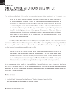 social justice: when black lives matter