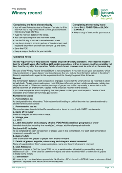 Winery record - Food Standards Agency