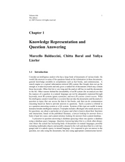 Knowledge Representation and Question Answering