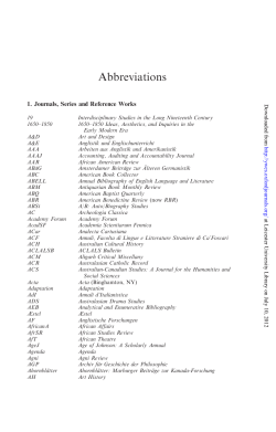 Abbreviations - University of Leicester