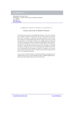 Gestures and Looks in Medieval Narrative