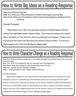 Step One: Write your big idea Step Two: Write your three sentences