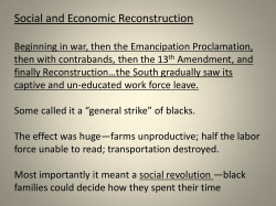 Social and Economic Reconstruction