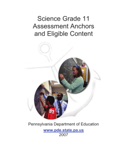 Science Grade 11 Assessment Anchors and Eligible Content
