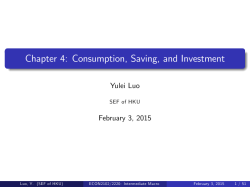 Chapter 4: Consumption, Saving, and Investment