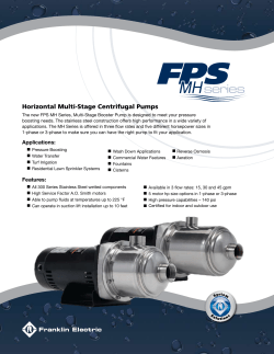 Horizontal Multi-Stage Centrifugal Pumps