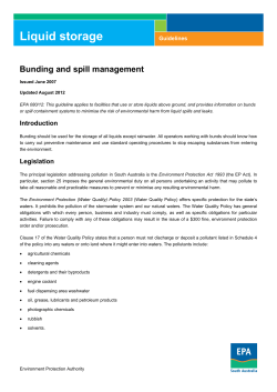 Bunding and spill management