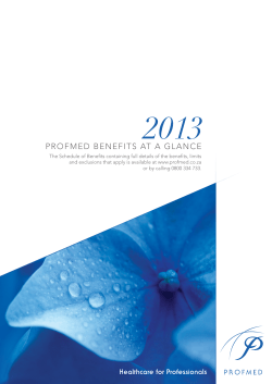 PROFMED BENEFITS AT A GLANCE