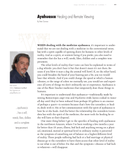 Ayahuasca Healing and Remote Viewing