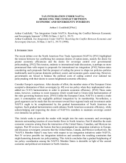 tax integration under nafta - POST