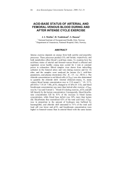 acid-base status of arterial and femoral
