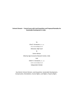 Eminent Domain &ndash; Factual Issues with Land Acquisition and