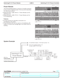 0-10 V / Switching Power Module Spec 369610a