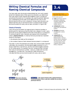 Writing Chemical Formulas and Naming Chemical Compounds