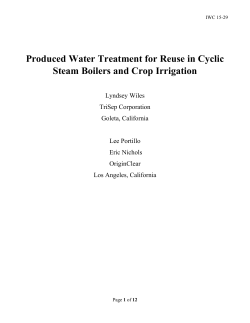 Produced Water Treatment for Reuse in Cyclic Steam