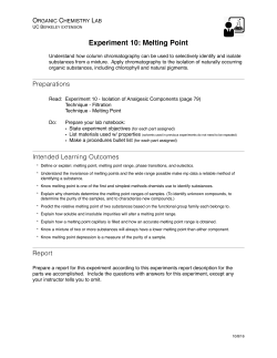 Experiment 10: Melting Point