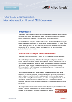 NGFW GUI Overview Feature Overview and