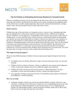 Tips for Families on Anticipating the Anniversary of 9/11