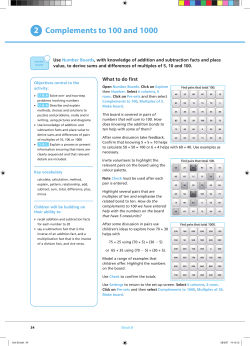 Use and apply with ICT: Activities for the Year 4 Mathematics