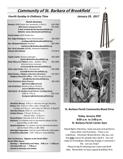 January 29, 2017 - St. Barbara Parish