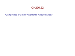 CH225 Inorganic Chemistry I