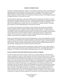 Conflict of Interest Form - Maine Technology Institute