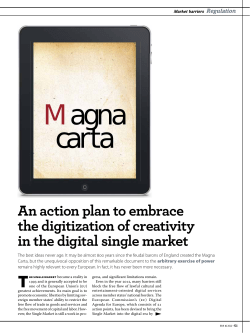 Magna carta: An action plan to embrace the digitization of creativity