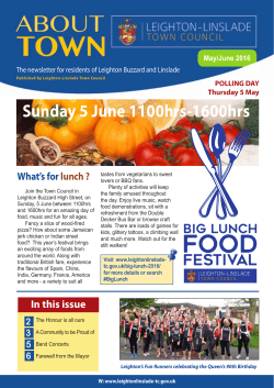 Sunday 5 June 1100hrs-1600hrs - Leighton Linslade Town Council