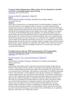 Cryopreservation of human sperm: efficacy and use of a new