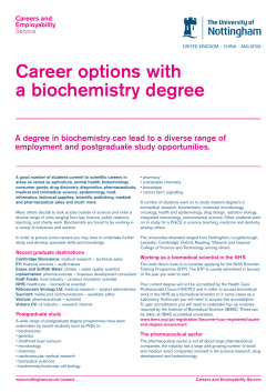 Career options with a biochemistry degree