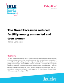 The Great Recession reduced fertility among unmarried and teen