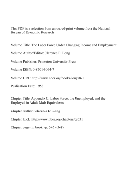 Appendix C: Labor Force, the Unemployed, and the Employed in