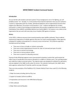 MFMT/MMCF Incident Command System