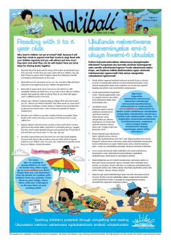 Reading with 3 to 6 year olds Ukufunda nabantwana