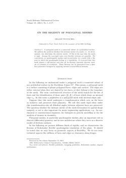 ON THE RIGIDITY OF POLYGONAL MESHES Introduction In the